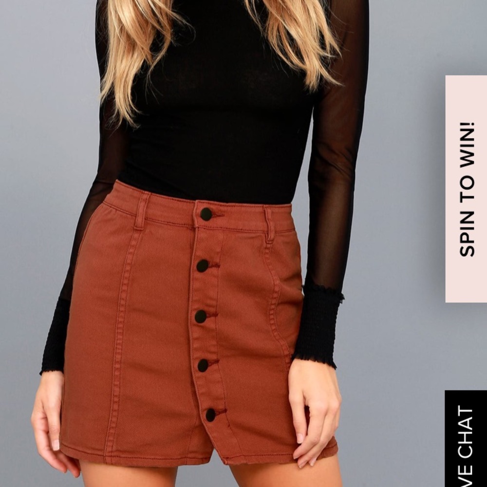 Brand new Billabong terra cotta denim mini skirt